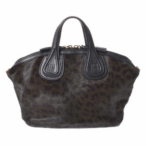 GIVENCHY Nightingale Leopard Khaki Brown Green Calf Hair Bag